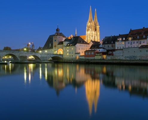 Blick auf Regensburg über die Donau
