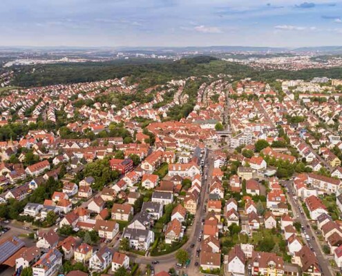 Eine Stadt aus der Vogelperspektive - Immobilienpreise