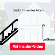 Zeichnung: Treppenstufen und Rolatorstangen werden symbolisch für Bedürfnisse im Alter und den barrierefreien Umbau auf einem transparent weißen Hintergrund dargestellt.