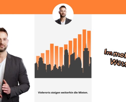 Ein Teaser für das Immowetter, ein Moderator, der das Immobilien-Wetter ansagt