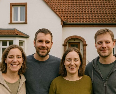 Geschwister vor Erbimmobilie