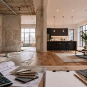 Gegenüberstellung einer renovierungsbedürftigen Wohnung und eines modern eingerichteten Wohnbereichs – vom Sanierungsobjekt zur verkaufsfertigen Immobilie beim Fix-and-Flip. I Fix&Flip